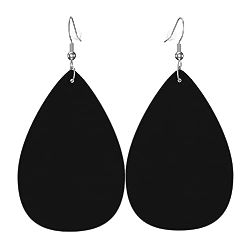 GGNKDL Fortschrittliche schwarze Drucke, Wassertropfen-Anhänger und Leder-Ohrringe, geeignet als Feiertagsgeschenk für Frauen von GGNKDL