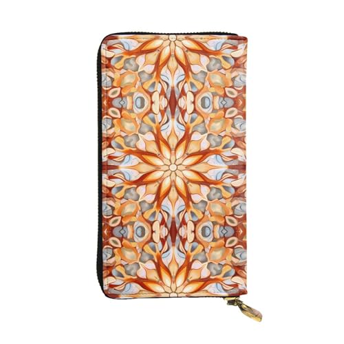 GGNKDL Lange Damen-Geldbörse aus Leder mit abstraktem Muster, großes Fassungsvermögen, Kreditkarten-Reißverschlusstasche von GGNKDL