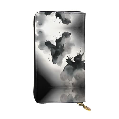 GGNKDL Lange Damen-Geldbörse aus Leder mit verschiedenen Tintenbildern, großes Fassungsvermögen, Kreditkarten-Reißverschlusstasche von GGNKDL
