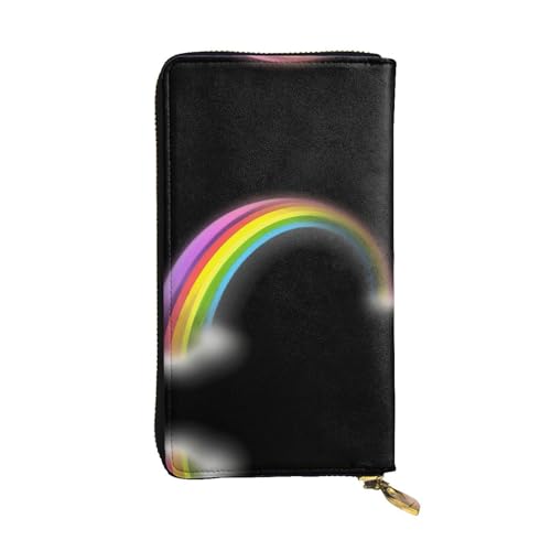 GGNKDL Langes Portemonnaie aus Leder mit buntem Regenbogen-Druck, großes Fassungsvermögen, Kreditkarten-Reißverschlusstasche von GGNKDL