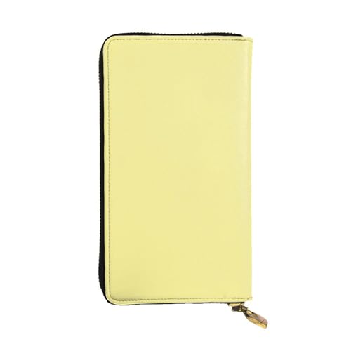 GGNKDL Langes Portemonnaie aus Leder mit gelblich-weißem Druck, großes Fassungsvermögen, Kreditkarten-Reißverschlusstasche von GGNKDL