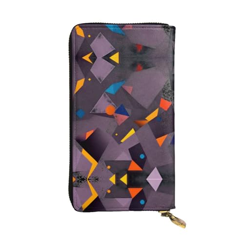GGNKDL Melierter Farbdruck, lange Damen-Geldbörse aus Leder, großes Fassungsvermögen, Kreditkarten-Reißverschlusstasche von GGNKDL