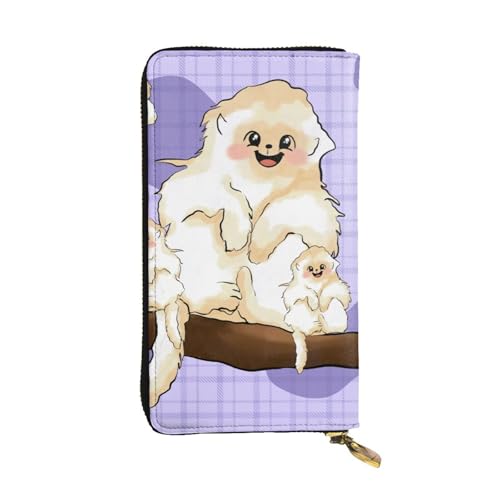 GGNKDL Niedlicher goldener Affen-Druck, lange Damen-Geldbörse aus Leder, große Kapazität, Kreditkarten-Reißverschlusstasche von GGNKDL