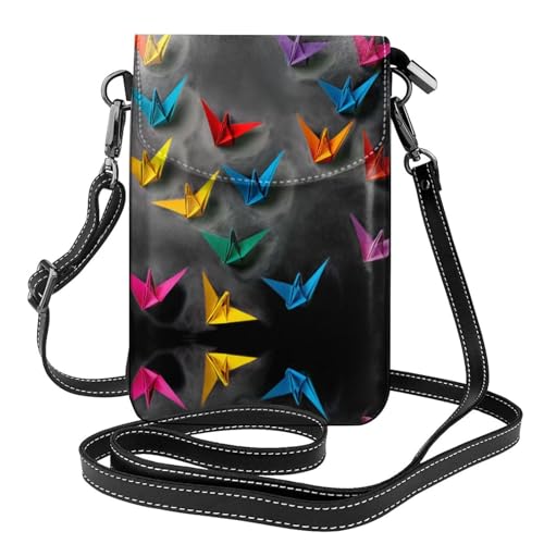 GGNKDL Origami Thousand Paper Crane Printing Crossbody Bag Mobile Phone Bag Women Small Wallet A Practical Gift Suitable for going out, exercising, and shopping von GGNKDL