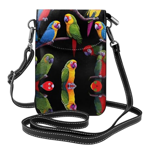 GGNKDL Rainforest Papagei Druck Crossbody Tasche, Handytasche, Damen kleine Geldbörse, ein praktisches Geschenk geeignet zum Ausgehen, Trainieren und Einkaufen von GGNKDL