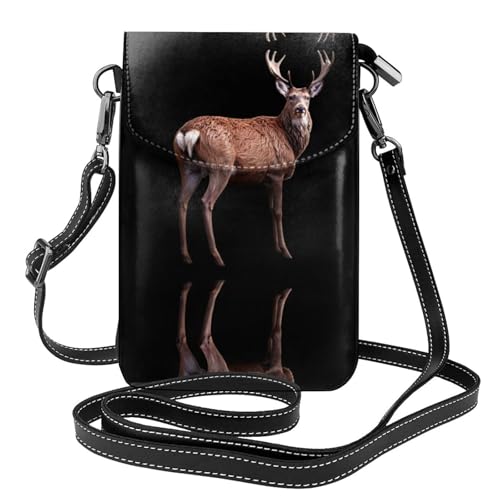 GGNKDL Robuste Umhängetasche mit rotem Hirschdruck, Handytasche, kleine Damenbrieftasche, ein praktisches Geschenk zum Ausgehen, Trainieren und Einkaufen von GGNKDL