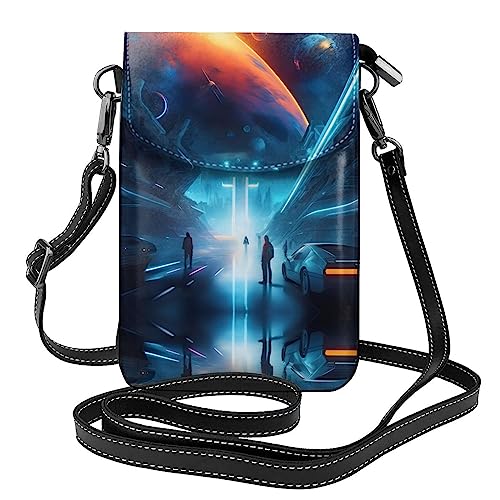 GGNKDL Science Fiction Future Printing Crossbody Bag Handytasche Damen Kleine Geldbörse Ein praktisches Geschenk geeignet zum Ausgehen, Trainieren und Einkaufen von GGNKDL