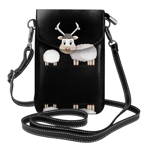 GGNKDL Silly Sheep Printing Crossbody Bag Mobile Phone Bag Women Small Wallet A Practical Gift Suitable for going out, exercising, and shopping von GGNKDL