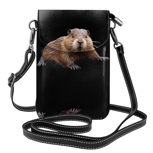 GGNKDL Smart Beaver Printing Crossbody Bag Handytasche Damen Kleine Geldbörse Ein praktisches Geschenk geeignet zum Ausgehen, Trainieren und Einkaufen von GGNKDL