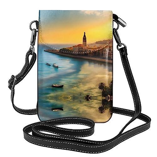 GGNKDL Sunset in Barcelona Printing Crossbody Bag Handytasche Damen kleine Geldbörse ein praktisches Geschenk geeignet zum Ausgehen, Trainieren und Einkaufen von GGNKDL