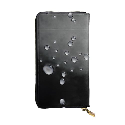 GGNKDL Tipps für den Druck kleiner Wassertropfen. Lange Damen-Geldbörse aus Leder, große Kapazität, Kreditkarten-Reißverschlusstasche von GGNKDL