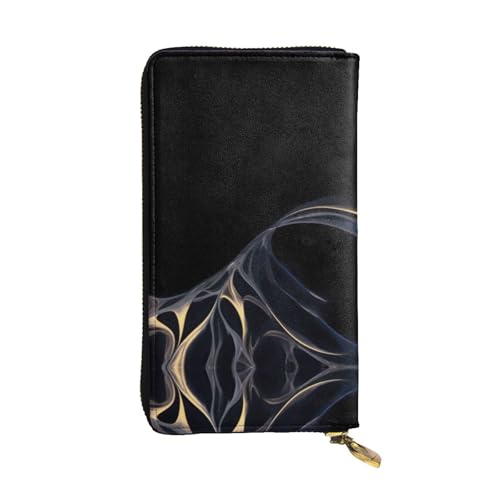 GGNKDL Transparenter Wellendruck, lange Damen-Geldbörse aus Leder, große Kapazität, Kreditkarten-Reißverschlusstasche von GGNKDL