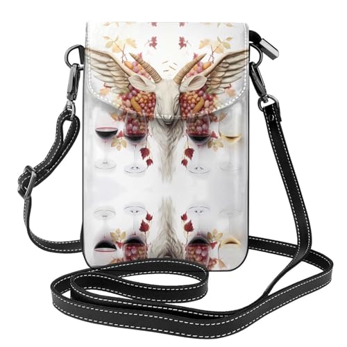 GGNKDL Wine Illustrations Printing Crossbody Bag Mobile Phone Bag Women Small Wallet A Practical Gift Suitable for going out, exercising, and shopping von GGNKDL