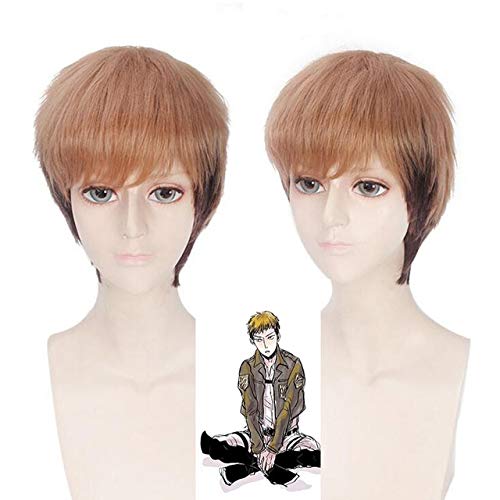 Anime Angriff Auf Titan Jean Kirstein Cosplay Perücke Für Halloween-Party Kunsthaar Mischfarbe Cosplay Jean Kirstein Kurze Perücken Einheitsgröße Jean Perücke Pl-266 von GGOII