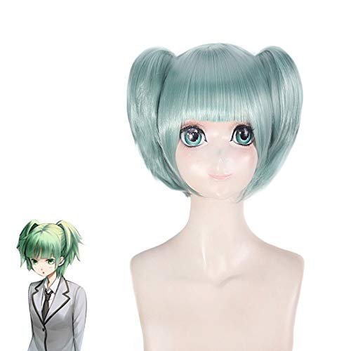 Anime Attentat Klassenzimmer Perücken Ansatsu Kyoushitsu Kayano Kaede Cosplay Perücke Perucas Kurzes grünes Haar mit Chip Pferdeschwänzen von GGOII