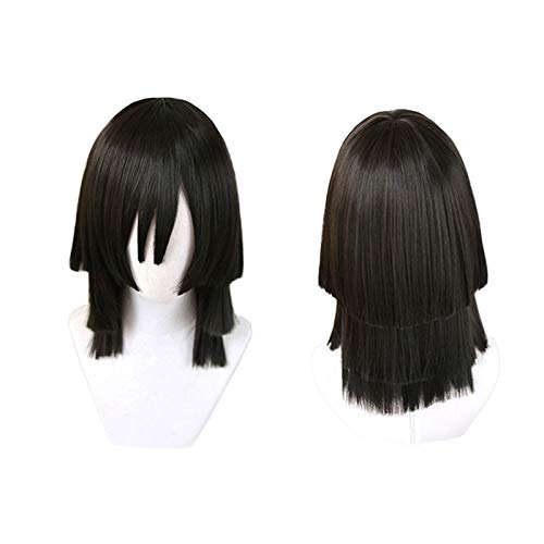 Anime Dämonentöter Kimetsu No Yaiba Iguro Obanai Schwarze Perücke Cosplay Kostüm Männer Frauen Hitzebeständige Synthetische Haarperücken von GGOII