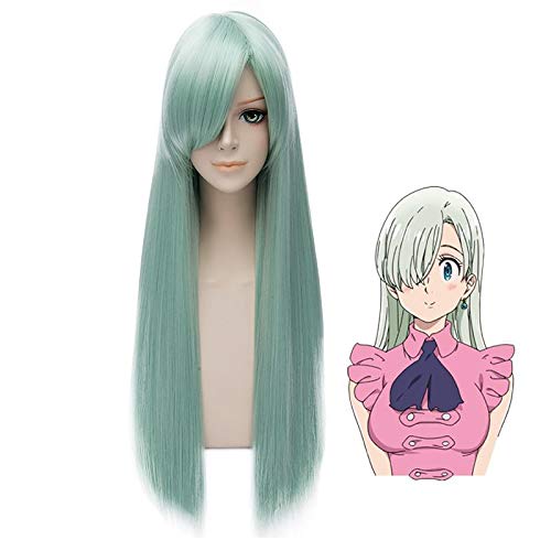 Anime Die sieben Todsünden Elizabeth Liones Cosplay Perücken Lange gerade Hellgrüne Party Karneval Kunsthaar Perücke von GGOII