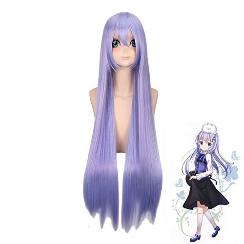 Anime Ist der Orden ein Kaninchen? Kafuu Chino Perücke Cosplay Kostüm Frauen Langes Kunsthaar Halloween Party Perücken von GGOII