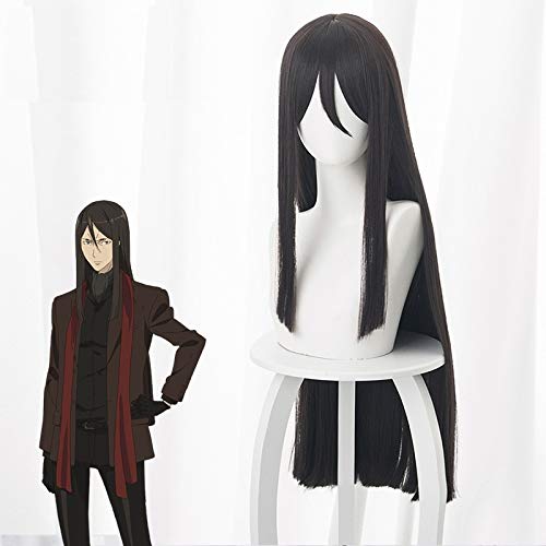 Anime Lord El-melloi Ii Akten Cosplay Perücken Schwarz Langes glattes Haar Halloween Lord El-melloi Ii Kostüme Perücke + Perückenmütze von GGOII
