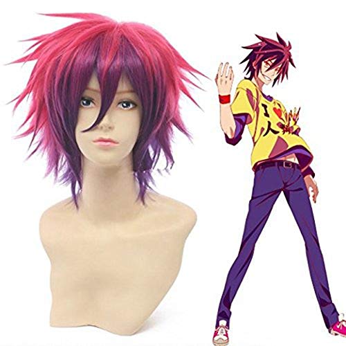 Anime No Game No Life Sora Cosplay Short Fluffy Layered Mixed Color Heat Resistant Synthetic Hair Wigs+Free Wig Cap c9113 3695 von GGOII