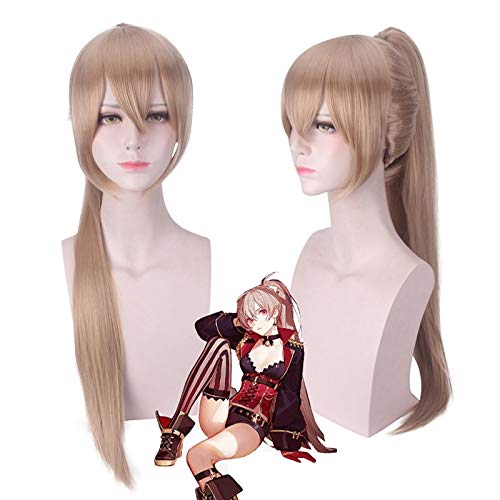 Anime-Spiel Azur Lane Jean Bart Perücke Cosplay-Kostüm Lange Gerade Hitzebeständige Kunsthaarperücken mit Klauenpferdeschwanz von GGOII