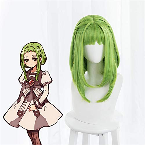 Anime Toilette gebunden Hanako-Kun Perücke Nanamin Sakura Cosplay Perücken Green Weave Style Kunsthaar Pelucas Kostüm Rollenspiel Perücken von GGOII