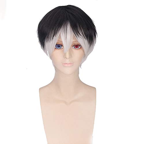 Anime Tokio Ghul Re Sasaki Haise Kurze Perücke Cosplay Kostüm Ken Kaneki Hitzebeständiges Kunsthaar Männer Frauen Cosplay Perücken von GGOII