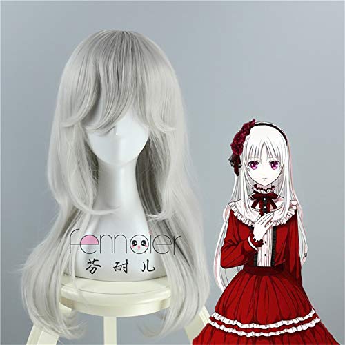 Anna Kushina Cosplay Perücke K Anime K-Projekt Silber Lang Gerade Kostüm Spiel Perücken für Halloween Party von GGOII