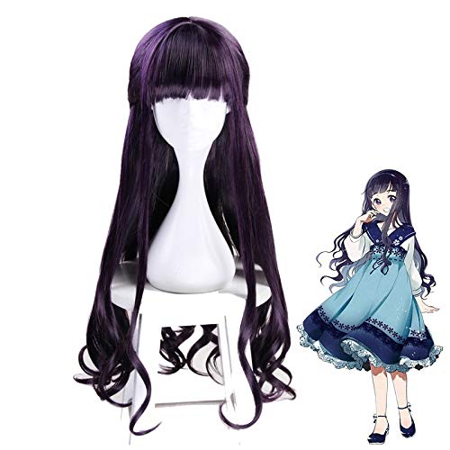 CardCaptor Sakura Daidouji Tomoyo Lange lockige Perücke Cosplay Kostüm Card Captor Frauen Hitzebeständige synthetische Haare Party Perücken MZ-1234 von GGOII