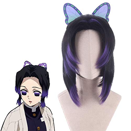 Dämonentöter Kimetsu No Yaiba Kochou Shinobu Perücke Cosplay Kostüm Hitzebeständiges synthetisches Haar Frauen Perücken und Haarschmuck PL-586 von GGOII