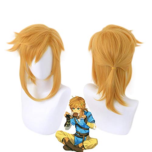 Die Legende von Zelda: Atem der Wild Link Kurze Cosplay Perücken Goldener Pferdeschwanz Hitzebeständiges Haar Cosplay Kostüm Perücke Die Legende von Zelda: Atem der Wild Link Kurze Cosplay Perücken Goldener Pferdeschwanz Hitzebeständiges Haar Cosplay Kostüm Perücke von GGOII
