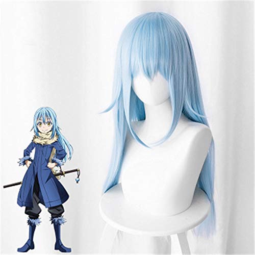 Dieses Mal wurde ich als Schleim Cosplay Perücke Rimuru Tempest Langblau Synthetisches Haar Halloween Party Kostüm Perücken wiedergeboren von GGOII
