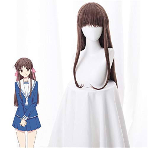 FRUCHTKORB Tohru Cosplay Kostüm Perücken Langes glattes es synthetisches Haar Party Requisiten Lolita Mädchen Halloween Perücke + Perückenmütze von GGOII