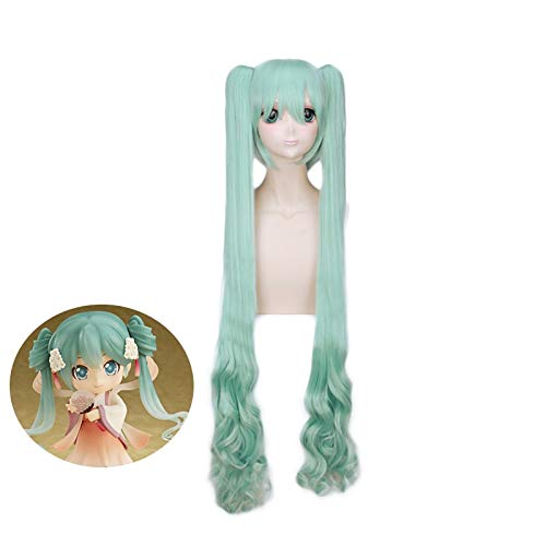Hochwertiges Anime-Spiel VOCALOID Cosplay Perücke Hatsune Miku Kostüm Spiel Perücken Halloween Party Haar 120cm Frucht Grün Perücke von GGOII