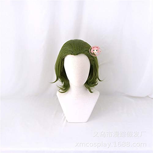 Joker Origin Filmclown Joker Perücke Cosplay Kostüm Joaquin Phoenix Arthur Fleck Lockig Grün Hitzebeständige synthetische Haarperücken C-377 von GGOII