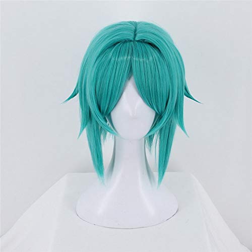 Land der glänzenden Phosphophyllitblau-Grün-Kurzperücke Cosplay-Kostüm Houseki no Kuni Hitzebeständiges Haar Männer Frauen Perücken P-532 von GGOII