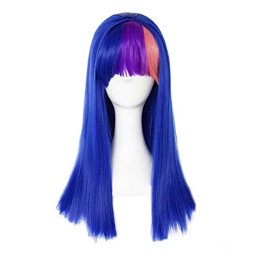 Meine kleine Pony lange gerade blau synthetische Twilight Sparkle Cosplay Perücke mit Regenbogen Pony keine Kopfbedeckung B107 von GGOII