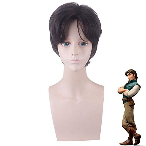 Movie Tangled Rapunzel Wig Flynn Rider Men Short Curly Synthetic Hairpiece Costume Role Play Wigs + Wig Cap PL-841 von GGOII