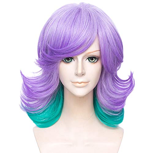 Paradox Live Cozmez Yatonokami Kanata Perücke Cosplay Kostüm Kurze Gerade Allmählich Silber Lila Synthetische Haar Perücken für Halloween von GGOII