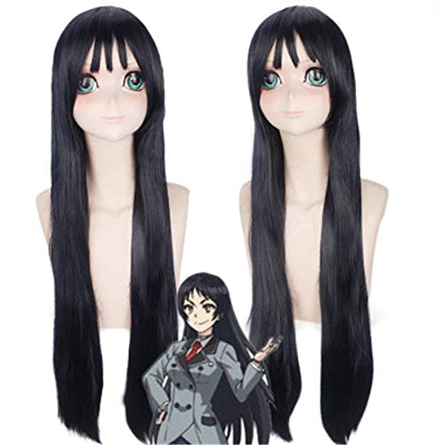 Shimoneta zu Iu Gainen Ga Sonzai Shinai Taikutsu Na Sekai Sox Perücken Lange gerade Kajo Ayame Cosplay Perücke Schwarze Party Perücken von GGOII