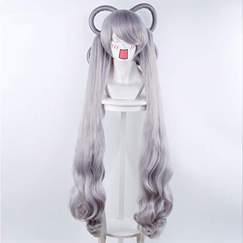 Spiel LOL Perücke Sona Buvelle Maven der Saiten Grau Langes lockiges Kunsthaar Perücken Kostüm Cosplay Perücken von GGOII