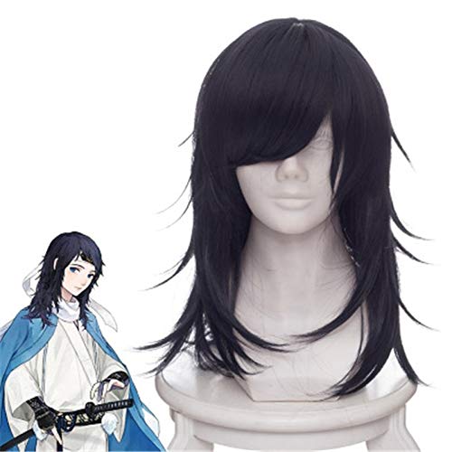 Spiel Yamatonokami Yasusada Cosplay Perücke Touken Ranbu Online Mix Blau Lila Hitzebeständig Synthetisches Haar Kostüm Party Perücken von GGOII