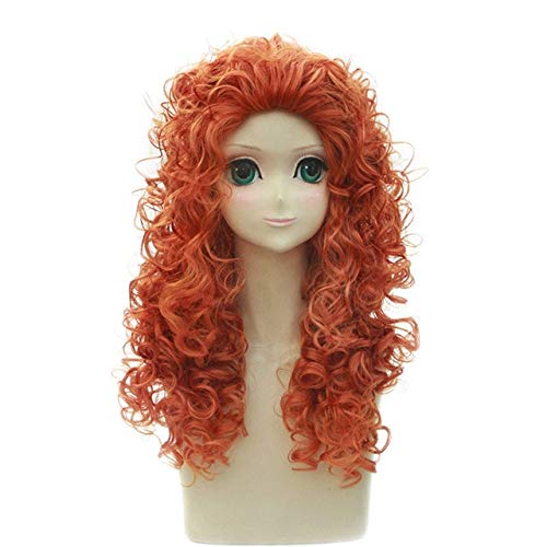 Tapfere Merida Cosplay Perücke Lange lockige Rollenspiel Perücke Halloween Haar Halloween Frauen Perücke Kostüm Cosplay PL-828 von GGOII