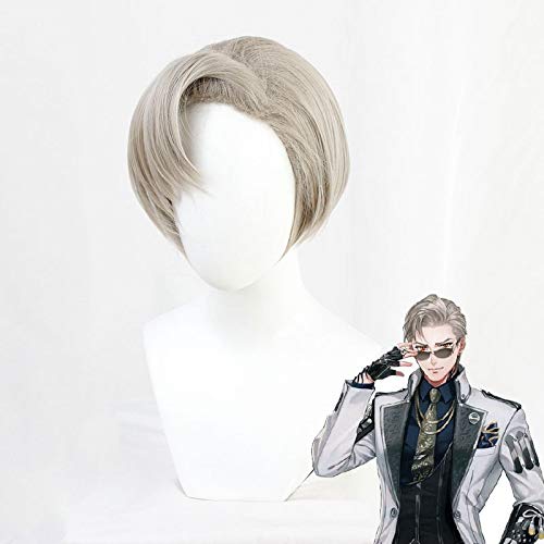 Touken Ranbu Online Cosplay Perücke Sanchoumou Grau Kurze Synthetische Hitzebeständige Halloween Rollenspiel Perücken von GGOII