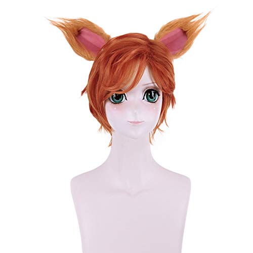 Zootopia Nick Wilde Fox Kurze Perücke Mit Ohren Cosplay Kostüm Hitzebeständiges Kunsthaar Männer Frauen Cosplay Perücken von GGOII