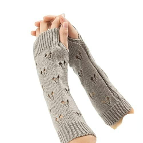 Grunge Handschuhe Fairy Zubehör Zerrissener Häkelhandschuh Kleidung Ästhetik, GRAU, Medium von GGOOB