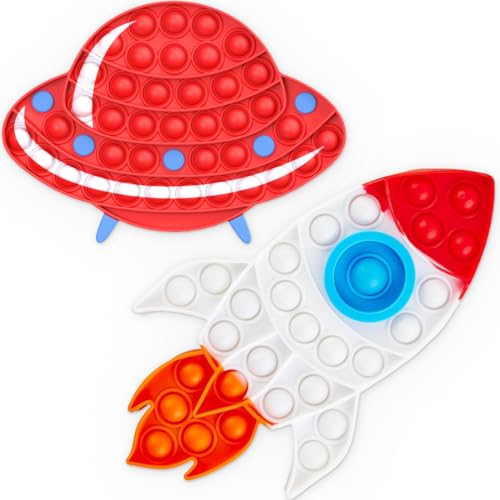 2 Pcs Popit Fidget Toy, Pop Bubble Spielzeug Fidget Toys, Pop It Bubble Sensory Fidget Toy, Squeeze Toys Push Bubble Sensory Spielzeug, Anti Stress Spielzeug für Kinder und Erwachsene Sensorik von GGUFAY