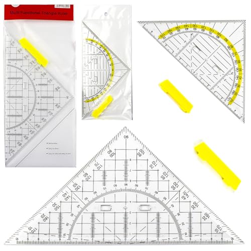 2 Stück Geodreieck, geodreieck mit griff, Flexibel Geo Kreisschablone, geo dreieck, Geeignet für Den Einsatz im Schulbüro 2 Stück Geodreieck, geodreieck mit griff, Flexibel Geo Kreisschablone, geo dreieck, Geeignet für Den Einsatz im Schulbüro von GGUFAY