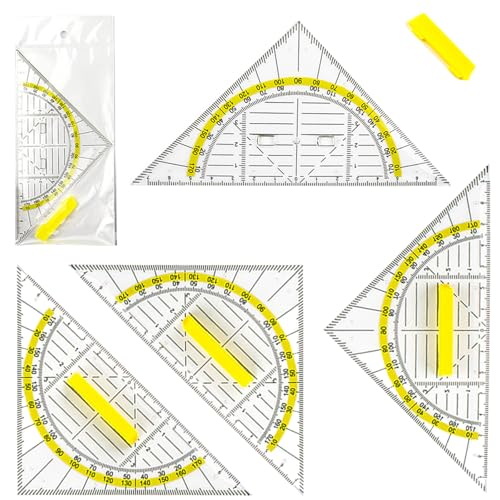 4 Stück Geodreieck, Flexibel Geo Kreisschablone, mit Griff 16 cm, Geeignet für Den Einsatz im Schulbüro 4 Stück Geodreieck, Flexibel Geo Kreisschablone, mit Griff 16 cm, Geeignet für Den Einsatz im Schulbüro von GGUFAY