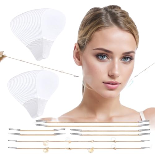 GGUFAY 1 Set mit 20 Patches + 8 Lifting Cords, Face Lifting Tape, Sofort unsichtbare Face Lifting Sticker, Eye Lifting Tape, Beauty Face Lifting Tools von GGUFAY